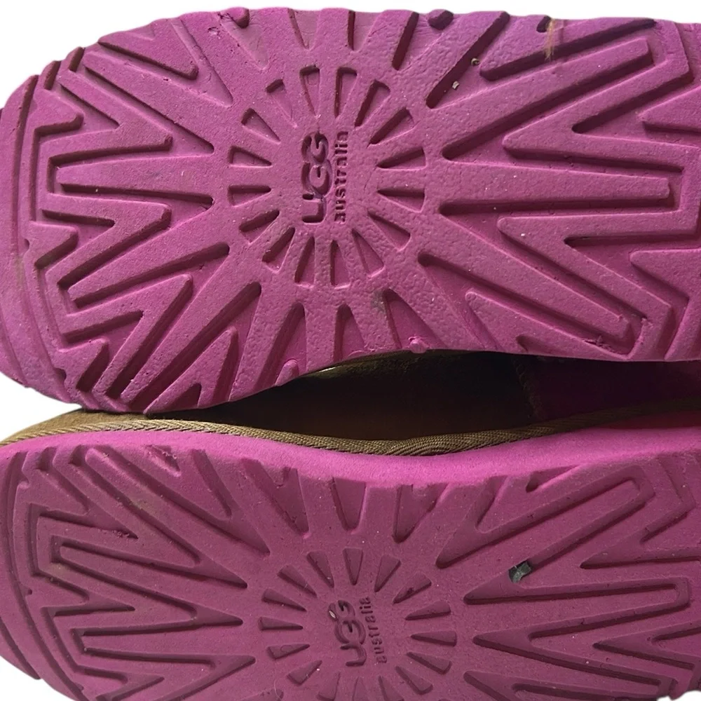 Coquette Ribbon Y2K Style UGG K Bailey Bow Cozy Sheepskin Boots w/ magenta bows